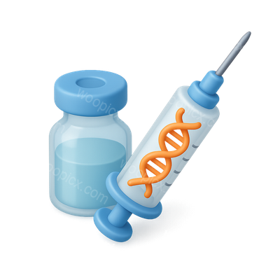 3D Icon of Syringe and Vial Representing Vaccination
