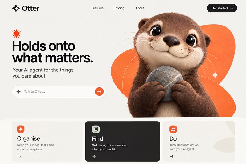 Engaging AI agent landing page