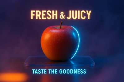 Neon Apple Fantasy with Fresh and Juicy Appeal