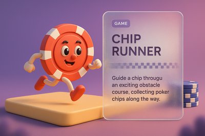 3D Illustration of a Cheerful Chip Runner Game Character
