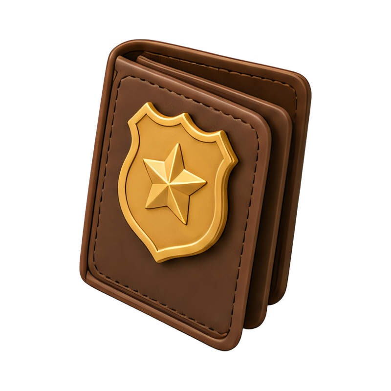 leather wallet with badge