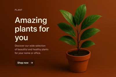 Stylish Plant Display with Text and Action Button