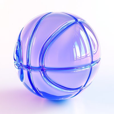 Stylized Basketball 3D Render with Glossy Finish