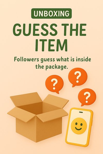 Interactive Unboxing Game Graphic for Social Media Engagement
