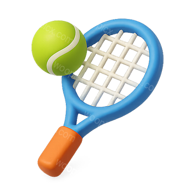 3D Tennis Racket and Ball Illustration