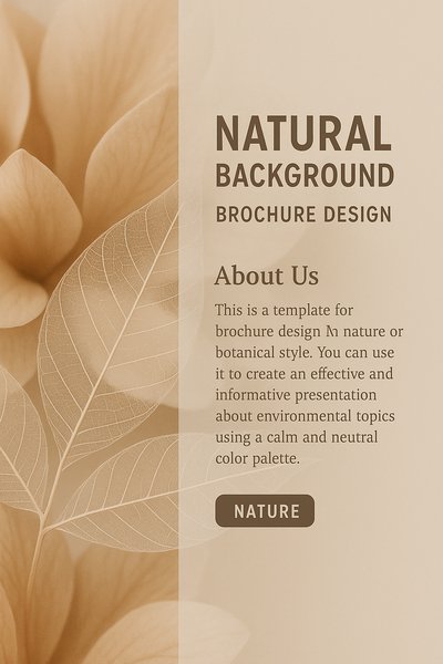 Elegant Nature-Themed Brochure Design with Subtle Background