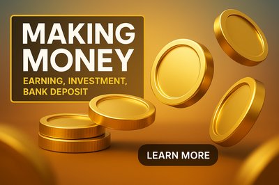 3D Render of Gold Coins with Financial Theme
