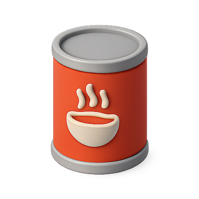 3D Render of Soup Can with Minimalist Design