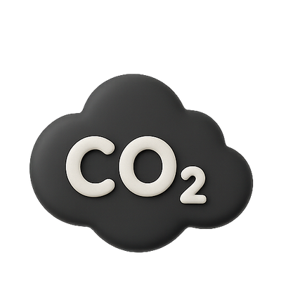 Stylized Carbon Dioxide Icon with Cloud Design
