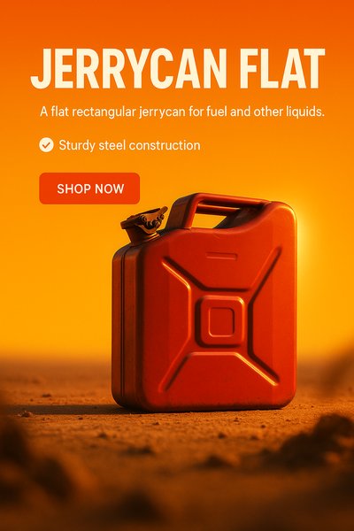 Stylish Flat Jerrycan for Fuel and Liquids
