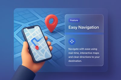 Smartphone Navigation with City Map Illustration