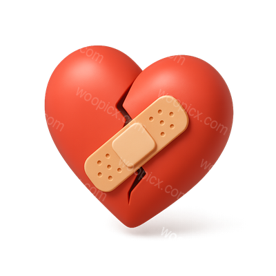 3D Heart Icon with Bandage for Trauma-Informed Care