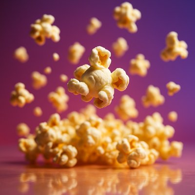 Dynamic Airborne Popcorn in Realistic Style