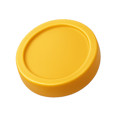 Simple Yellow Circular Object on Transparent Background