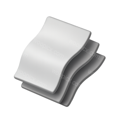 Three Wavy Sheets of Paper in 3D Perspective