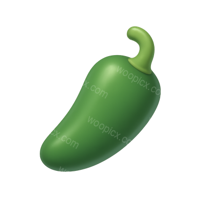 Stylized 3D Jalapeno Icon with Volumetric Look