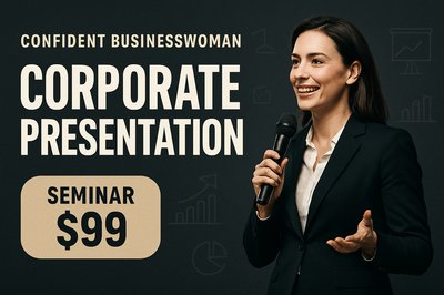Dynamic Business Presentation by Confident Businesswoman