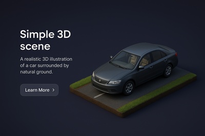 Realistic 3D Car Scene with Natural Surroundings