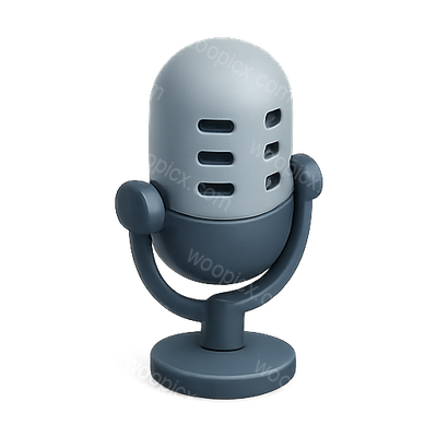Stylized Retro Microphone Illustration for Audio Content
