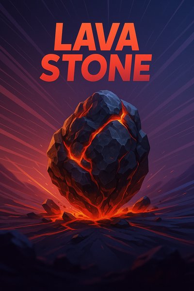 Dynamic Illustration of Lava Stone with Depth and Vibrant Colors