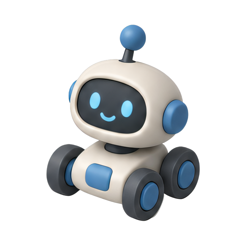 friendly small robot on wheels