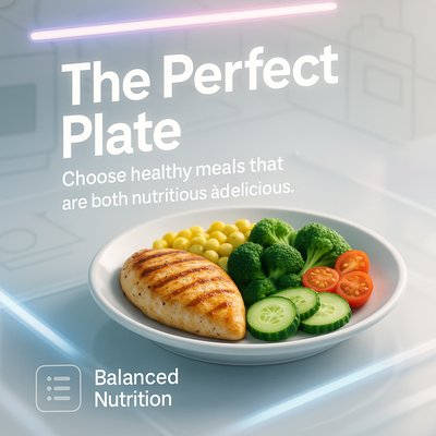 Healthy Meal Presentation with Balanced Nutrition Theme
