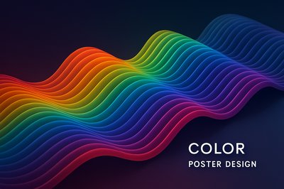 Futuristic Abstract Rainbow Waves with Depth and Energy