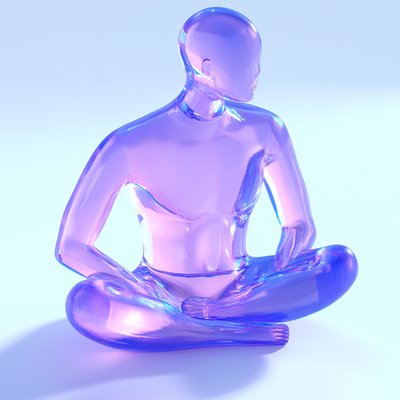 Translucent Figurine in Meditative Pose