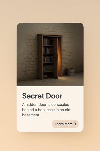 Realistic 3D Scene of a Secret Door in a Basement