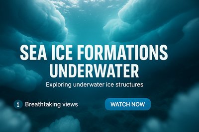 Underwater Exploration Banner Featuring Sea Ice Formations