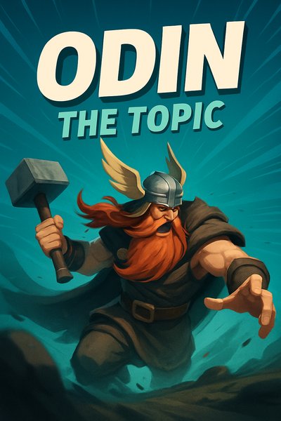 Dynamic Illustration of Odin, the Norse God of War and Wisdom