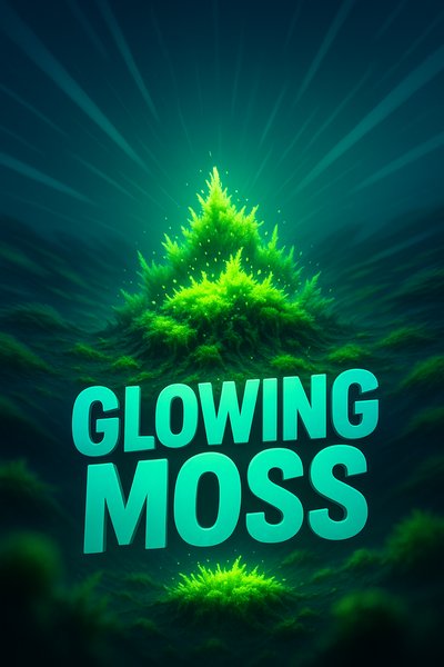 Vibrant Glowing Moss Illustration with Dynamic Elements