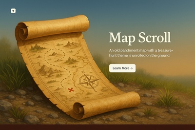 Stylish Map Scroll Design for Web Interface