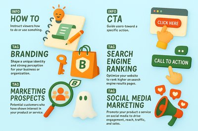 Colorful Informational Graphic on Marketing Concepts