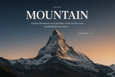 Majestic Mountain Landscape with Text Overlay