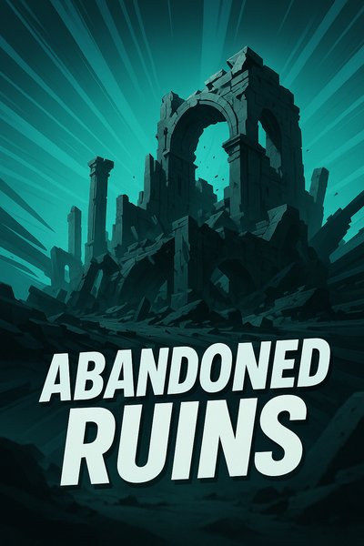 Digital Artwork of Abandoned Ruins in a Mystical Landscape
