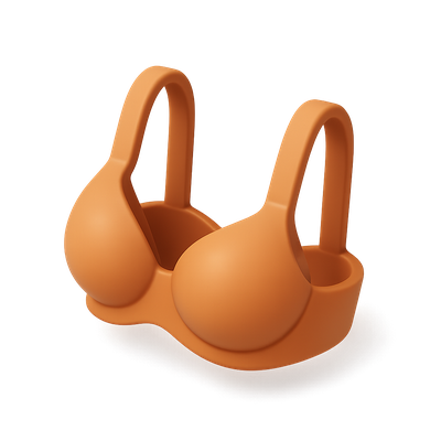 Stylized 3D Brassiere Icon with Isometric View