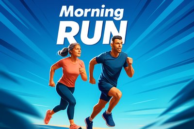 Dynamic Morning Run: A Couple's Energizing Start