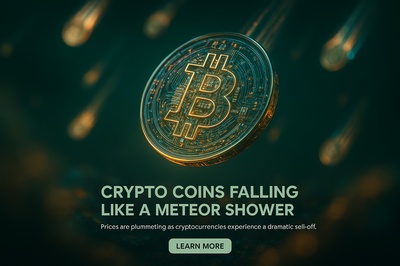 Crypto Coins Falling Like a Meteor Shower - A Stunning Visual