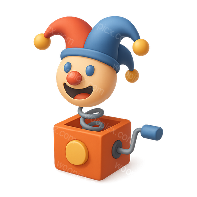 Playful 3D April Fool Icon with Clown Features