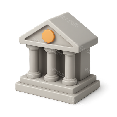 Stylized 3D Bank Reserve Icon with Volumetric Design