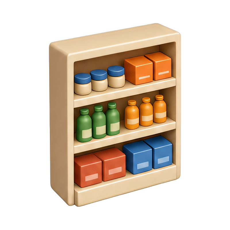 well-organized store shelf