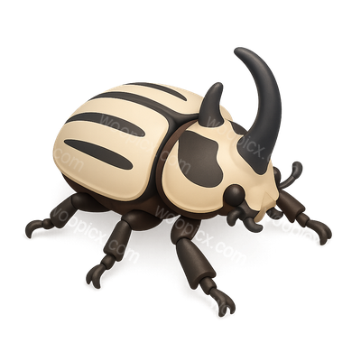 Stylized 3D Beetle Model with Horns