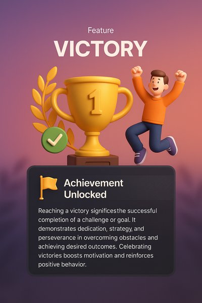 3D Victory Illustration for Web Design