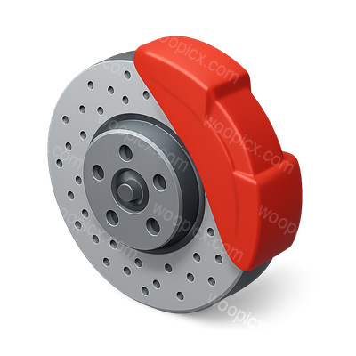 Stylish 3D Brake Icon with Volumetric Design