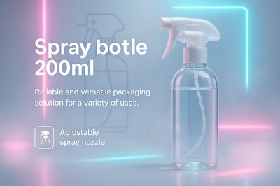 Modern Spray Bottle Product Mockup with Adjustable Nozzle