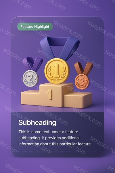3D Medal Vectors with Ribbons and Podium Design