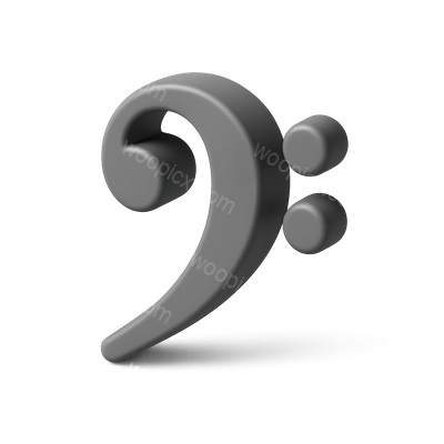 Stylish 3D Bass Clef Icon in Isometric View