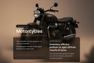 3D Motorcycle Design with Integrated Information Blocks