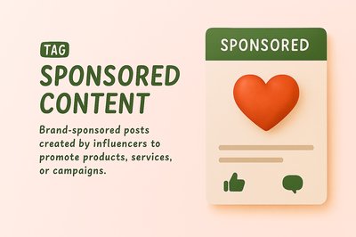 Promotional Tag for Sponsored Content with Heart Design